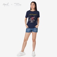 ED HARDY WOMEN’S FULL RHINESTONE ROUND NECK TEE NAVY