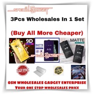 (3Pcs Power Gaming Master 9D/Clear/Ag Matte Blue Ray)  Honor 7s 8s 9s 9A 9x Pro 9H Tempered Glass