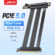 JEYI PCIe 5.0 Riser Cable, 64GB/s Graphics Card Extension Cable Compatible with RTX5090, RTX4090, RX