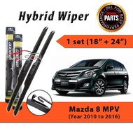 Hybrid Wiper Mazda 8 MPV 2010 to 2016 18"+24" (1set)