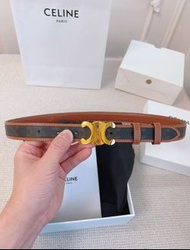 CELINE 賽琳腰帶 寬2.5CM 牛皮 凱旋門 黑色 女士 女款 皮帶 禮盒 送禮 節日 生日 Women's belts gift boxes gifts holidays birthdays
