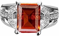 16.25 Ratti 15.00 Carat Hessonite Garnet Stone Ashtdhatu Adjustable Ring Original And Natural Gomed 