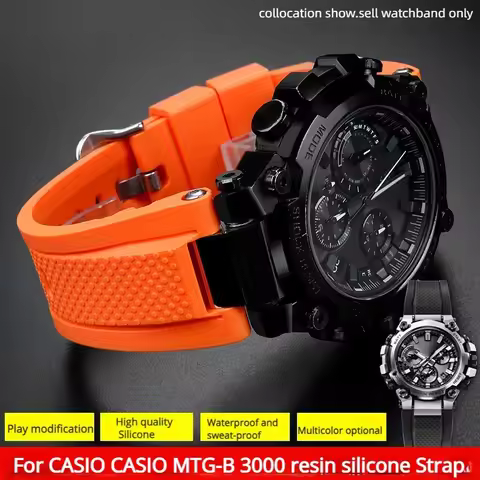 For Casio G-SHOCK MTG-B3000 Silicone watchbands MTG B3000 resin Rubber watch strap Modified Stainles