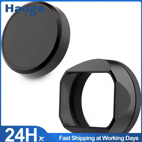 Haoge Square Metal Lens Hood for Fujifilm X100VI Fuji X1006 X100V X100F X100T X100S Camera Black wit