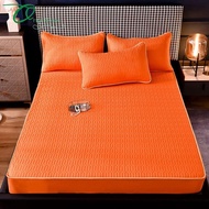 RTHRT Durable Thicken Solid Color Skin-Friendly High Quality Elastic Fitted Sheet Latex Mat Pillowcase Mattress Cover