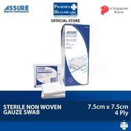 ASSURE Gauze Swab Non-Woven Sterile 7.5cm x 7.5cm x 4-Ply, 5Pc/Pkt