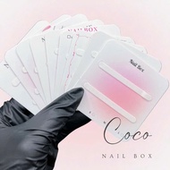 Convenient pre-glued double-sided nailbox paper C111 - nail cover with rounded corners 7.5x0.5cm, la