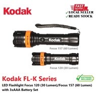Kodak FL-K Series LED Flashlight Focus 120 (30 Lumen)/Focus 157 (60 Lumen) with 3xAAA Battery Set