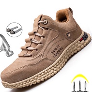 Leather Shoes Safety Boots Steel Toe Shoes Men Work Shoes Indestructible Sneakers Work Safety Shoes