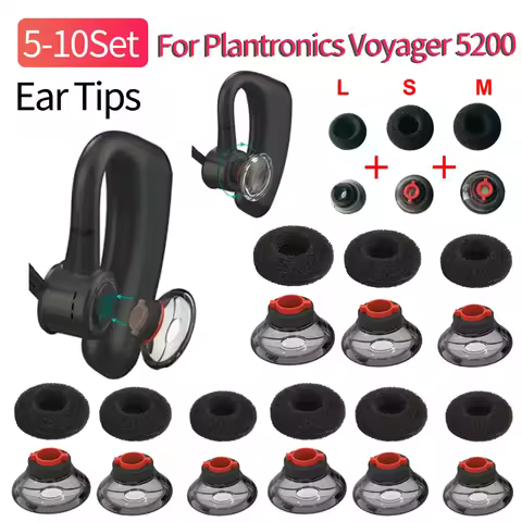 5/10Set Silicone In-Ear Earphone Earplug for Plantronics Voyager 5200 Replacement Memory Foam Ear Ti