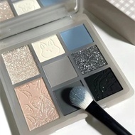 GOGO TALES Mori Princess Eye Shadow Plate 301 ความอิ่มตัวต่ําน้ําแข็งโปร่งแสงทะเลสาบสีฟ้าที่มีหลายพื