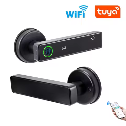 Tuya SmartLife APP WiFi Smart Fingerprint Password RFID IC Card Lock Dead Bolt For Indoor Home Woode