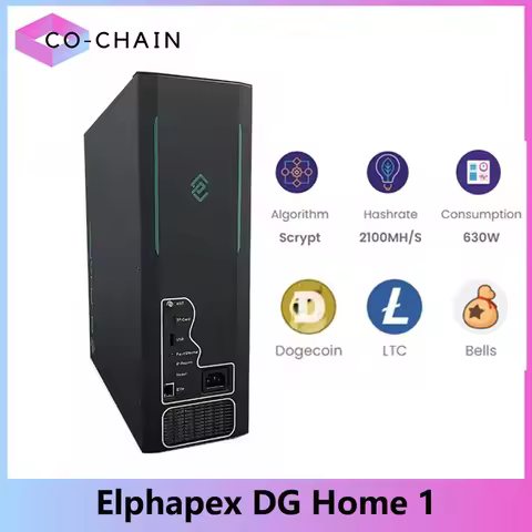 New Elphapex DG Home 1 Dogecoin Miner 2.1GH/S 630W LTC+Bells+DOGE Miner DGHOME1 Algorithm Scrypt Min