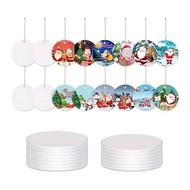 Sublimation Ceramic Ornaments Kit for Heat Printing White Round Ceramic Ornaments Personalized Chris