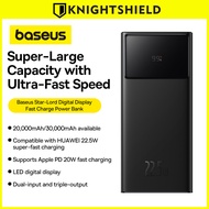 Baseus 22.5W 30000mAh 20000mAh Fast Charge Powerbank Digital Display Power Bank PD3.0 + QC3.0 Type C Cable Fast Charge Cable USB Charger