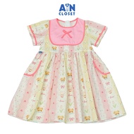Đầm bé gái hoạ tiết Gấu Thỏ Hồng Cotton - AICDBGWIBKER - AIN Closet