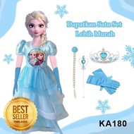 Dress Elsa Frozen Anak Import 3 4 Tahun Gaun Anak Frozen Ulang Tahun Blue Dress Party Elsa Anna Kara