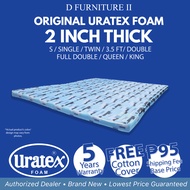 2 Inch Thick 100% Original Uratex Foam Mattress W Cotton Cover /  30x75 / 36x75 / 48x75 / 54x75 / 60x75 / 72x75