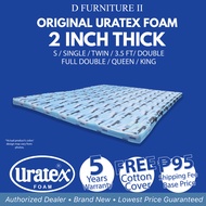 2 Inch Thick 100% Original Uratex Foam Mattress W Cotton Cover /  30x75 / 36x75 / 48x75 / 54x75 / 60