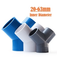 1/2Pcs PVC (20-63mm Inner Diameter) PIPE JOINT FITTING Y TYPE CONNECTOR DIY ART 3 WAY