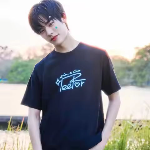 Thailand Drama DuangWithYouSeries teeteepor teetee por Costume casual loose student short-sleeved t-