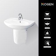 MOGEN MA142 อ่างล้างหน้า ชนิดแขวนผนังพร้อมขาตั้งแขวน   สีขาว