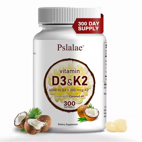 Vitamin D3 and K2 Softgels - Promote Calcium Absorption, Bone and Joint Health, and Improve Immunity