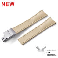 Juelong cho delugs đầu cong cao su CTS FKM Dây đeo đồng hồ 20mm 22mm cong CTS Watchband nhanh chóng