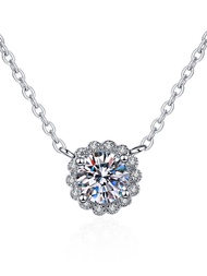KAFANDENG | Cultured Diamond PT950 Platinum Sterling Silver 925 18K Gold Necklace
