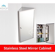 [SG Seller]Stainless Steel Cabinet Mirror Corner Mirror Cabinet Triangle Mirror Cabinet