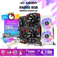 AISURIX RX 580 8GB New Brand Graphics card GDDR5 Computer GPU Video Card For Gaming Work Office