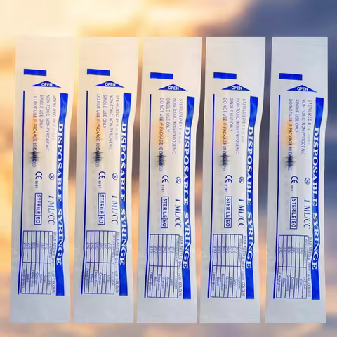 100PCS 1ml/cc 25G 25MM Sterile Luer Lock Syringe With Needle, Individually Wrapped for Scientific La