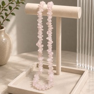 (A85) Pink Rose Quartz Chips 8mm to 10mm 38cm Incomplete Bracelet Necklace Loose Beads DIY 粉晶半成品手串手链