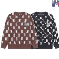 MLB 洋基隊NY滿印刺繡 圓領衛衣針織衫