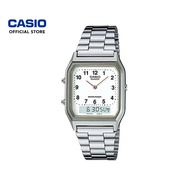 Casio Vintage AQ-230A-7B Silver Stainless Steel Band Men Watch / Women Watch