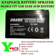OGAWA 12V 8AH LEAD ACID BATTERY FOR KNAPSACK BATTERY SPRAYER \ BATERI LEAD ACID 12V 8AH UNTUK PAM PE