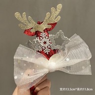 聖誕蕾絲雪花馴鹿聖誕帽髮夾