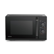 TOSHIBA 東芝 MW3-MM25PC(BK) 25L 旋鈕式微波爐 900W ＋ 5段火力 中英面板｜易潔腔體 重量時間解凍｜機背可靠牆
