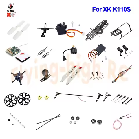 Wltoys XK K110S K110 V977 Accessories Parts RC Helicopter Brushless Motor Blade Gear ESC Receiver Ma