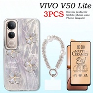 ฟิล์มกันรอยหน้าจอ VIVO V50 Lite, ฟิล์มป้องกันแบบด้าน, กรณีโทรศัพท์ VIVO V50 Lite Feather Soft, สร้อย
