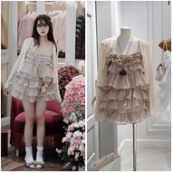 Dress Set 3 Piece 2s ruffled layered dress with thinJacket and pants HT515, with real product pictur