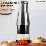 Weststreet 1/2Pcs Garlic Press Stainless Steel Handheld Food Chopper Easy to Clean Onion Chopper Ant