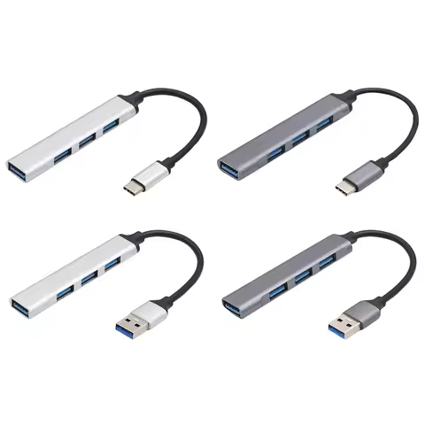 4-Port USB 3.0 Hub Adapter 5Gbps USB Splitter USB C To USB Hub Multiple USB 3.0 Hub USB Port Expande