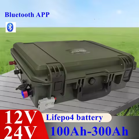 12V 24V 100Ah 120AH 150AH 200AH 300Ah 400Ah Lifepo4 Lithium Iron Phosphate Battery Pack Bluetooth BM