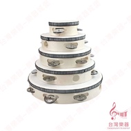 [Taiwan Musical Instruments] Log Wooden Frame Tambourine Single Row 10 Inch 8 6 4 Wave Drum O