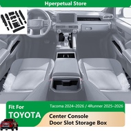 Silicone Center Console & Door Slot Storage Box For Toyota Tacoma /4Runner 2025-2026 Interior Organi