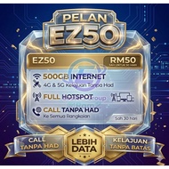 SIMCARD PELAN MURAH 500GB DATA INTERNET UNLIMITED CALL UMOBILE LINE [PERLU TOPUP] EASTEL 5G SIMCARD 