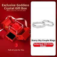 YANGCHUANGSHISHANG | Couples Starry Night Silver Rings 99.9% Ag