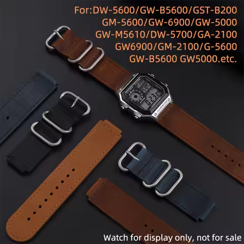 For Casio G-SHOCK GA2100/2110 GST-B200 DW5610 GW-B5600 watch belt vintage leather bracelet Convex wa
