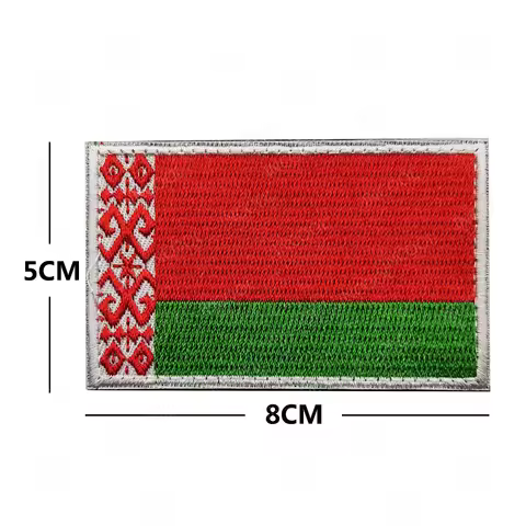 Reflective IR Republic Of Belarus Flag Patches Strip Embroidery Appliqued Chevron For Clothing Backp